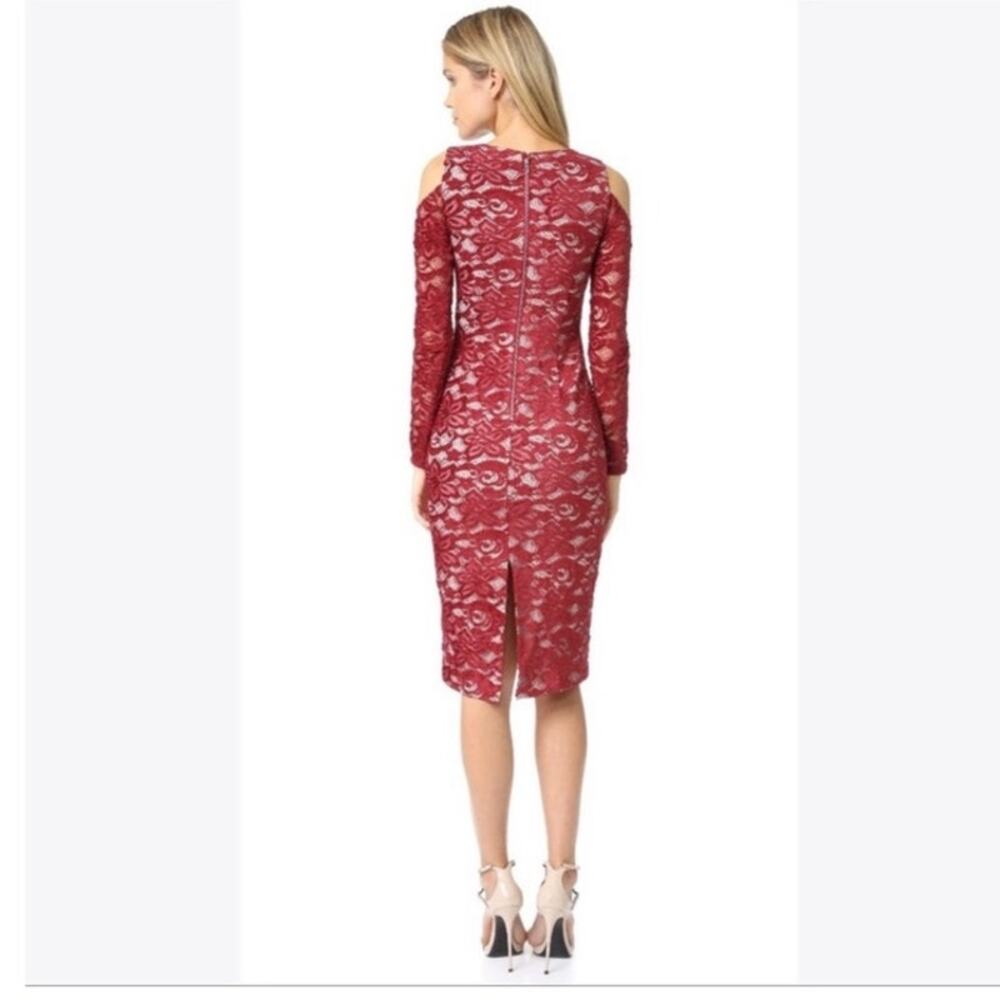 NWT Alice + Olivia Womens 12 Laila Cold Shoulder Floral Lace Sheath Dress Party - Picture 2 of 12